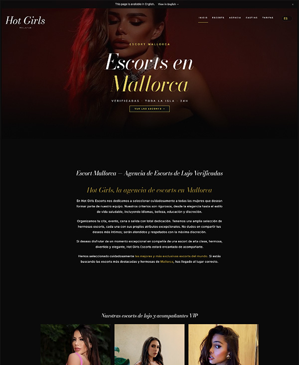 Escort Website Design